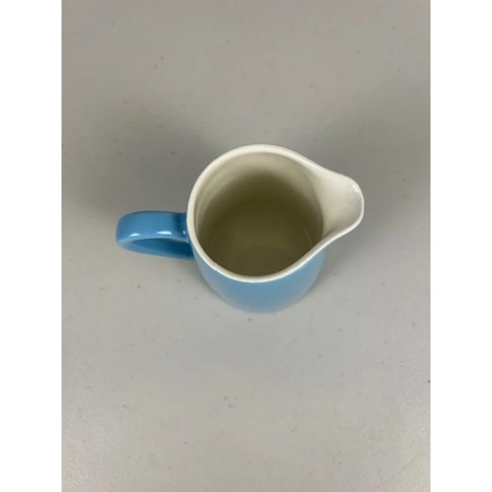 Vintage Mid Century Modern Atomic Kitchen Blue Creamer MCM